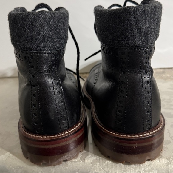 🔥Sale🔥 J & M EST. 1850 20-2925 MEN'S BLACK LEATHER & FABRIC CAPTOE BOOTS 13M - Picture 5 of 8